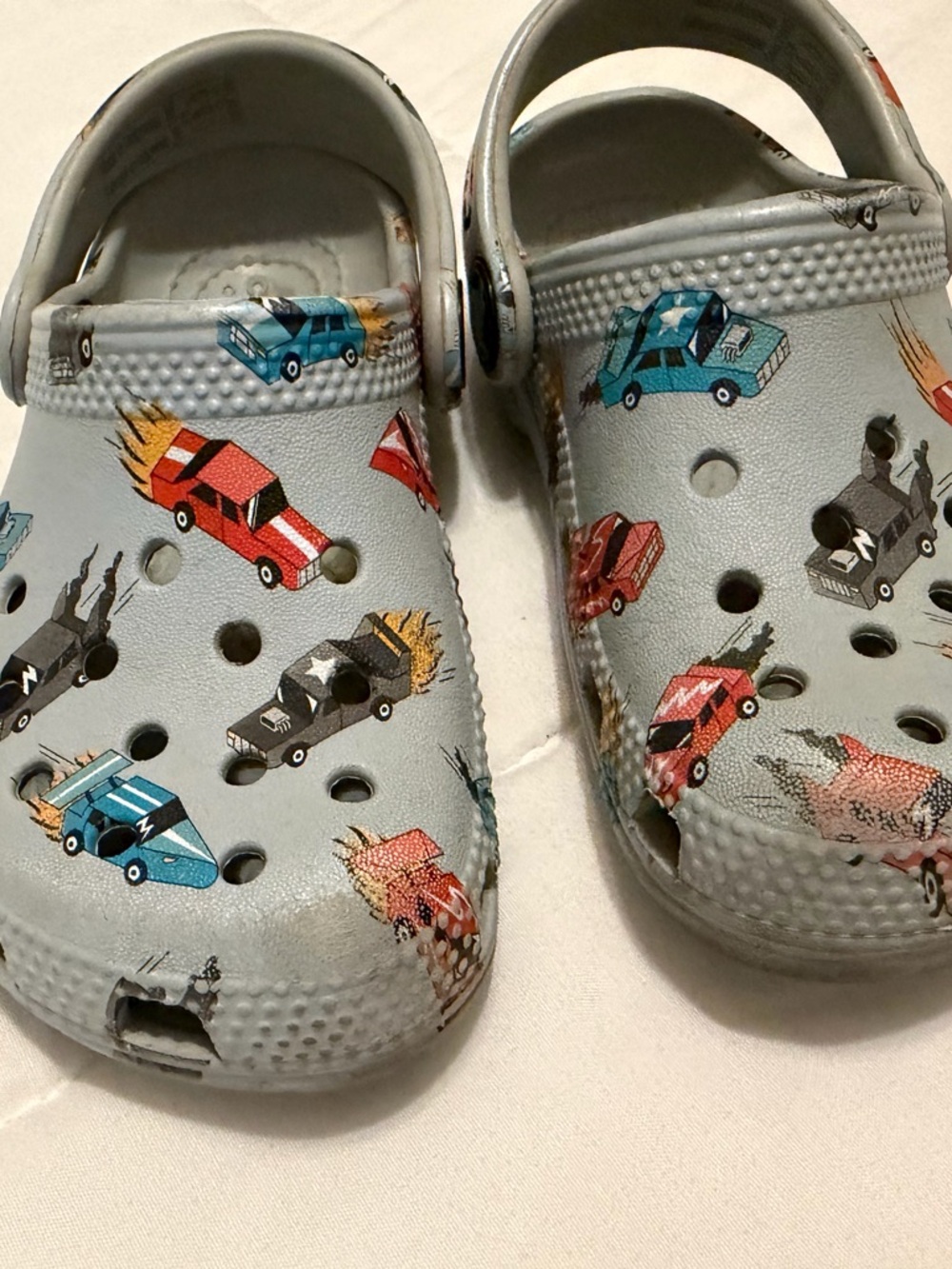 Toddler Crocs with Car Print 8c